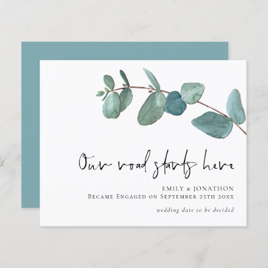 Papier La route budgétaire commence ici Eucalyptus Fiança (Devant / Derrière)