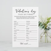 Papier la Saint-Valentin Termine ma phrase Jeu modifiable (Debout devant)