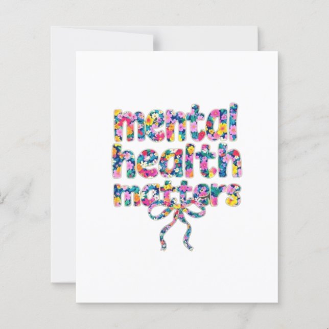Papier 🌸 La santé mentale, ça compte Design floral (Devant)