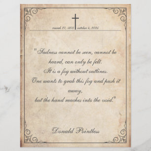 Papier La tristesse ne peut pas être vue - Funeral Vintag