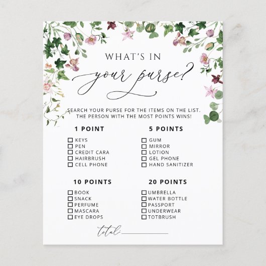 Papier La verdure dans votre jeu de sacs à main (Devant)