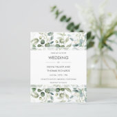 Papier La verdure | Faire-part de mariage blanc moderne (Debout devant)