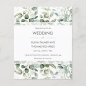 Papier La verdure | Faire-part de mariage blanc moderne (Devant)