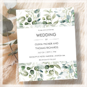 Papier La verdure Faire-part de mariage blanc moderne