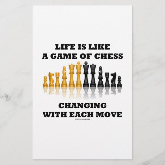 Papier La Vie Est Comme Un Jeu D'Échecs (Attitude D'Échec (Devant)