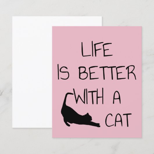 Papier La Vie Est Meilleure Avec Un Chat - Amoureux de le (Devant / Derrière)