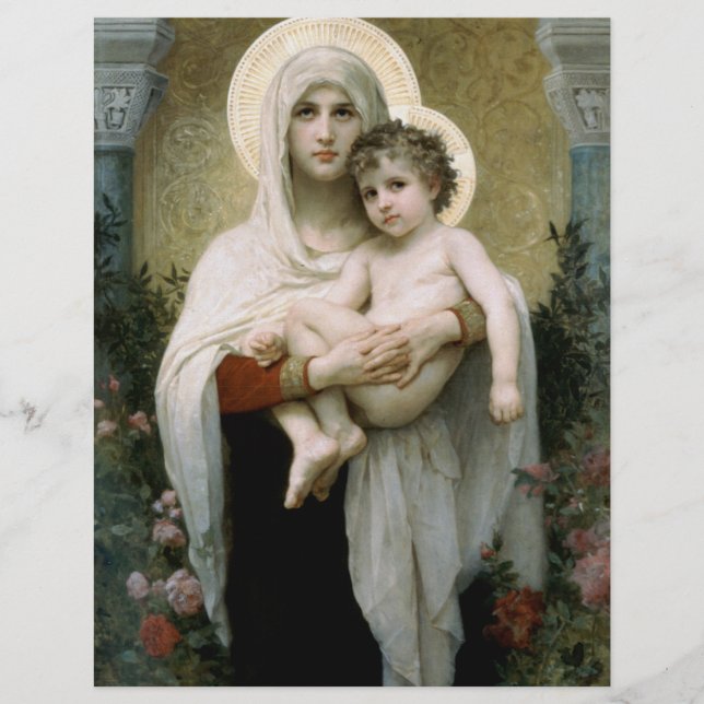 Papier La Vierge des Roses de Bouguereau (1903) (Devant)