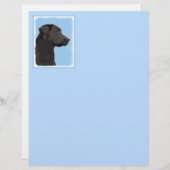 Papier Labrador Retriever Black Peinture Original Chien A (Devant / Derrière)