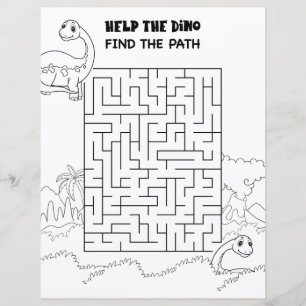 Papier Labyrinthe de dinosaure à long cou, activité pour