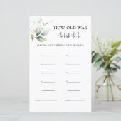 Papier L'âge de la mariée jeu de verdure (Debout devant)