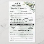 Papier Laisser un billet mariage eucalyptus bilingue