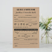 Papier Laisser une note pour le mariage rustique bilingue (Debout devant)