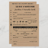 Papier Laisser une note pour le mariage rustique bilingue (Devant / Derrière)