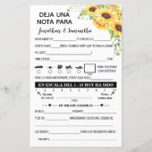 Papier Laisser une note pour les tournesols bilingues nou (Dos)