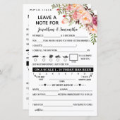 Papier Laissez une note pour jeune mariée bilingue mariag (Devant / Derrière)