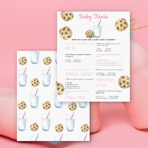 Papier Lait et biscuits baby shower Baby trivia jeu