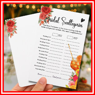 Papier L'amour au premier Spritz Jeu Scattergories