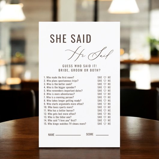 Papier L'amour brasse Il A Dit Qu'Elle A Dit Jeu De Maria