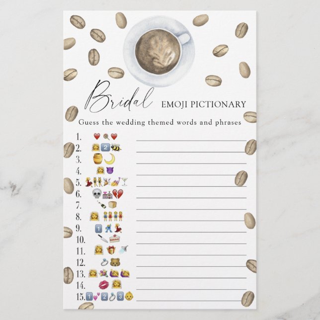 Papier L'amour brasse la douche nuptiale émoticônes (Devant)