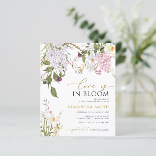 Papier L'amour BUDGET en fleurs Wilflowers Douche Invitat (Debout devant)