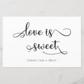 Papier L'amour est doux Panneau de table de mariage noir (Devant)