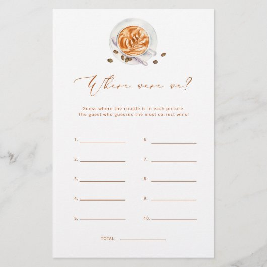 Papier L'amour est en train de brasser Où étions-nous la  (Devant)