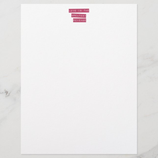 Papier L'Amour Est Le Plus Grand Revenge (Devant)