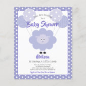 Papier Lampe violette Budget Baby shower mignon Invitatio (Devant)