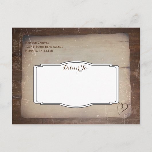 papier — landenhart opslaan Datum Aankondigingskaart (Achterkant)