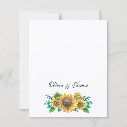 Papier Lanternes de tournesol rustique Faire-part de mari (Dos)