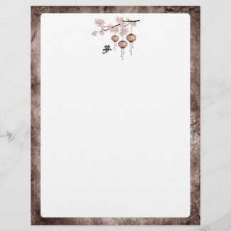 Papier lanternes rose fleurie "Rêve"