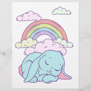 Papier Lapin arc-en-ciel mignon dessin animé Kawaii