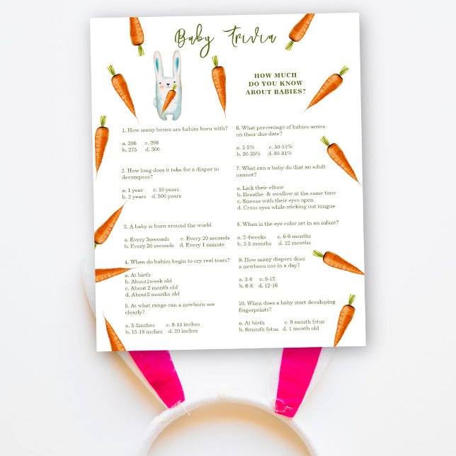 Papier Lapin - Baby Trivia | Jeu de Baby Shower (Créateur téléchargé)