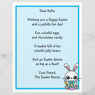 Papier Lapin de Pâques et poème Jeu aux lettres de l'enfa