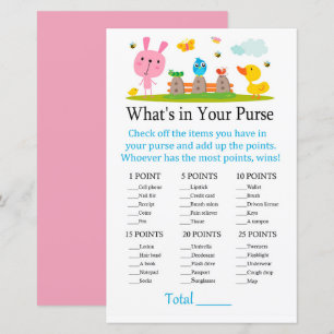 Papier Lapin rose drôle Qu'y a-t-il dans votre sac à main