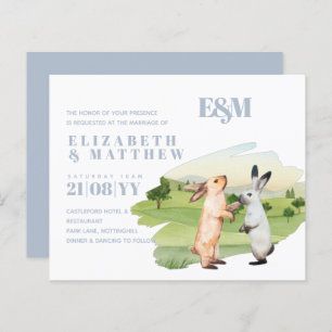 Papier Lapins Mariage Couple Country Garden