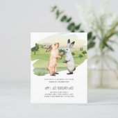 Papier Lapins Mariage Couple Country Garden (Debout devant)