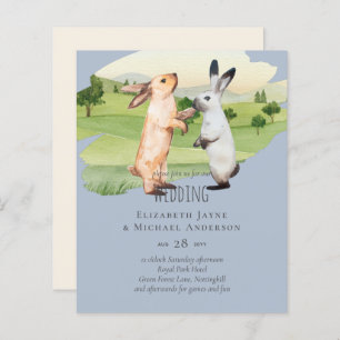 Papier Lapins Mariage Couple Country Garden