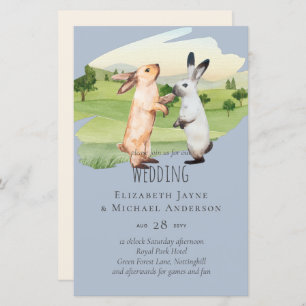 Papier Lapins Mariage Couple Country Garden