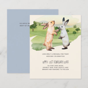 Papier Lapins Mariage Couple Country Garden