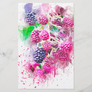 Papier l'art des fruits de mûre abstrait
