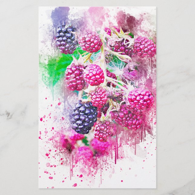 Papier l'art des fruits de mûre abstrait (Devant)