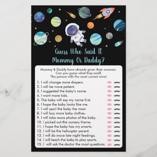 Papier L'Astronaute De L'Espace Devine Qui A Dit Que C'Ét (Devant)