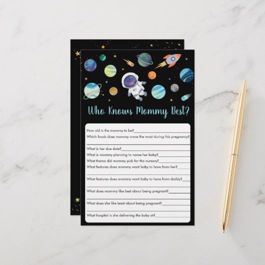 Papier L'Astronaute De L'Espace Qui Connaît Mommy Meilleu (Devant/Arrière en situation)