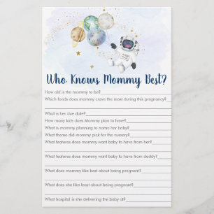 Papier L'astronaute Galaxy Qui Connaît Mommy Meilleur Jeu