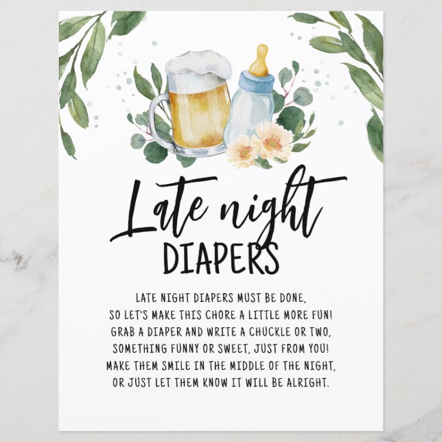 Papier Late Night Diapers Signale Bébé Brasse De La Végét (Devant)