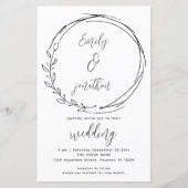 Papier Laurel Leaf Wreath QR Code Script Wedding Invite (Devant)