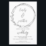 Papier Laurel Leaf Wreath QR Code Script Wedding Invite<br><div class="desc">Une taille PLUS GRANDE de 5, 5 po x 8, 5 po à un prix abordable, sur un STOCK CARTE SEMI GLOSS 110 lb, idéal pour les invitations, à peu près la même épaisseur qu'une carte postale, ou un élégant stock LINEN 110 lb - pour un luxe, légèrement plus mince...</div>