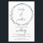 Papier Laurel Leaf Wreath QR Code Script Wedding Invite<br><div class="desc">Une taille PLUS GRANDE de 5, 5 po x 8, 5 po à un prix abordable, sur un STOCK CARTE SEMI GLOSS 110 lb, idéal pour les invitations, à peu près la même épaisseur qu'une carte postale, ou un élégant stock LINEN 110 lb - pour un luxe, légèrement plus mince...</div>