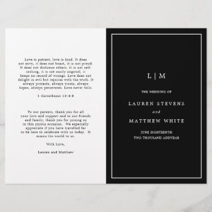 Papier Lauren Black Monogramme Mariage élégant
